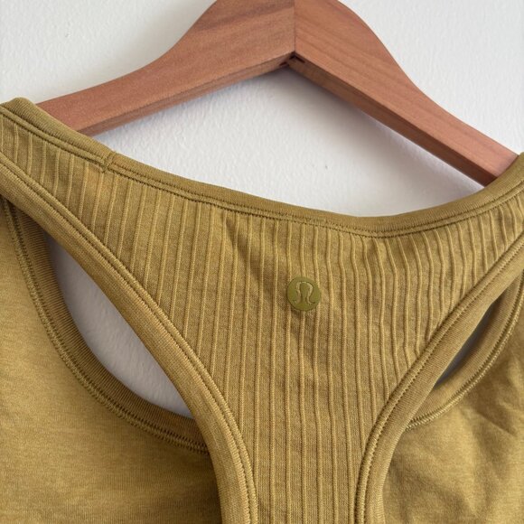 Lululemon Athletic Ebb To Street RB Cropped Tank Top Auric Gold NWT Sz 12 - Picture 5 of 7
